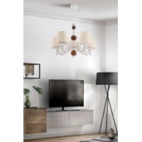 Lustră Opviq Fiona Wood Cream White Brown