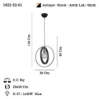 Люстра Opviq Feno 52-01 фото №3 — интернет-магазин Desire.md