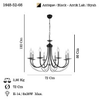 Люстра Opviq Ferra 52-08 фото №3 — интернет-магазин Desire.md