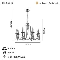 Люстра Opviq Kontes 52-08 фото №3 — интернет-магазин Desire.md