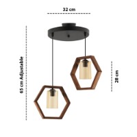 Люстра Opviq Hexagon Double Dark B Glass фото №3 — интернет-магазин Desire.md