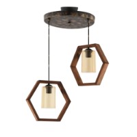 Lustră Opviq Hexagon Double Dark G Glass imaginea #2 — magazin online Desire.md