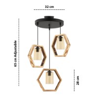 Люстра Opviq Hexagon Triple B Glass фото №3 — интернет-магазин Desire.md