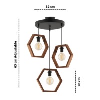 Люстра Opviq Hexagon Triple Dark B фото №3 — интернет-магазин Desire.md