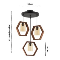 Lustră Opviq Hexagon Triple Dark B Glass imaginea #3 — magazin online Desire.md