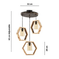 Люстра Opviq Hexagon Triple G Glass фото №3 — интернет-магазин Desire.md