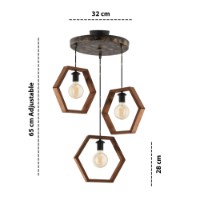 Люстра Opviq Hexagon Triple Dark G фото №3 — интернет-магазин Desire.md