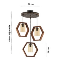 Lustră Opviq Hexagon Triple Dark G Glass imaginea #3 — magazin online Desire.md