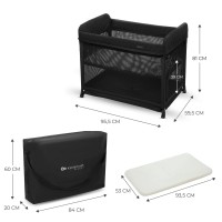 Pătuț pliabil Kinderkraft Moon Dream Black (KLMODR00BLK3000) imaginea #4 — magazin online Desire.md