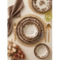 Seturi de veselă Hermia Velour Brown Fulya 24 Ytkm