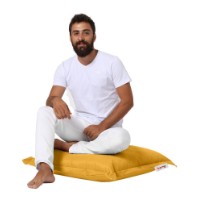 Fotoliu moale Atelier Del Sofa Cushion Pouf 70x70 Yellow imaginea #3 — magazin online Desire.md