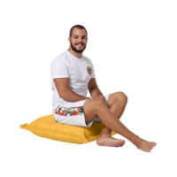 Fotoliu moale Atelier Del Sofa Cushion Pouf 70x70 Yellow imaginea #4 — magazin online Desire.md
