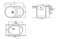Кухонная мойка Montebella ELG 780x500 Chinchilla фото №2 — интернет-магазин Desire.md
