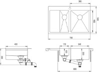 Chiuvetă de bucătărie Aquasanita Helika LUN151N-R imaginea #3 — magazin online Desire.md