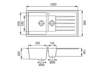 Кухонная мойка Montebella 1000x500/15 Cobra фото №2 — интернет-магазин Desire.md