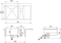 Chiuvetă de bucătărie Aquasanita Helika LUN151N-L imaginea #3 — magazin online Desire.md