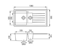 Кухонная мойка Montebella 1000x500/15 Angora фото №2 — интернет-магазин Desire.md