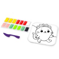 Set pentru creatie OKTO Clay Coloring With Clay Animals 24x24cm (25029)