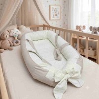 Cuib pentru bebeluș Holala Kids Smile Ivory Dots