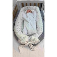 Cuib pentru bebeluș Holala Kids Smile Little Stars Grey/White  imaginea #5 — magazin online Desire.md