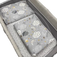 Lenjerie de pat pentru copii Holala Kids Grey Clouds 3pcs