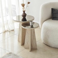 Set măsuţe cafea Hanah Home Luna Travertine 2pcs