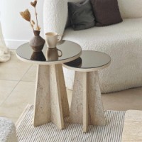 Set măsuţe cafea Hanah Home Luna Travertine 2pcs imaginea #4 — magazin online Desire.md