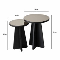 Set măsuţe cafea Hanah Home Luna Black 2pcs imaginea #5 — magazin online Desire.md