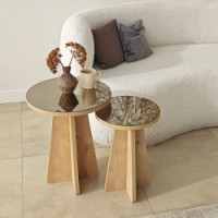 Set măsuţe cafea Hanah Home Luna Bronze Sapphire Oak 2pcs imaginea #2 — magazin online Desire.md