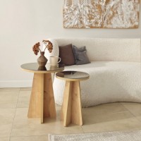 Set măsuţe cafea Hanah Home Luna Bronze Sapphire Oak 2pcs imaginea #3 — magazin online Desire.md