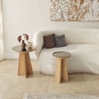Set măsuţe cafea Hanah Home Luna Bronze Sapphire Oak 2pcs imaginea #8 — magazin online Desire.md