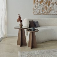 Набор журнальных столиков Hanah Home Luna Bronze Walnut 2pcs фото №2 — интернет-магазин Desire.md