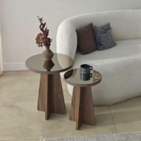 Набор журнальных столиков Hanah Home Luna Bronze Walnut 2pcs фото №3 — интернет-магазин Desire.md