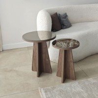 Набор журнальных столиков Hanah Home Luna Bronze Walnut 2pcs фото №4 — интернет-магазин Desire.md