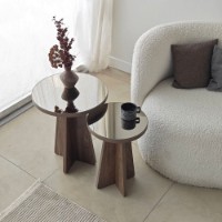 Набор журнальных столиков Hanah Home Luna Bronze Walnut 2pcs фото №5 — интернет-магазин Desire.md