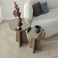 Набор журнальных столиков Hanah Home Luna Bronze Walnut 2pcs фото №6 — интернет-магазин Desire.md
