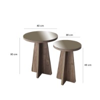 Набор журнальных столиков Hanah Home Luna Bronze Walnut 2pcs фото №10 — интернет-магазин Desire.md
