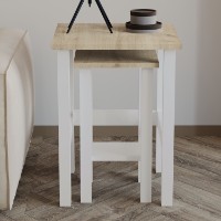 Set măsuţe cafea Hanah Home Gina 2 White Sapphire Oak imaginea #2 — magazin online Desire.md