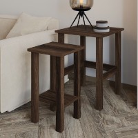 Set măsuţe cafea Hanah Home Gina 2 Walnut imaginea #3 — magazin online Desire.md
