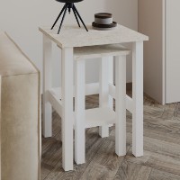 Set măsuţe cafea Hanah Home Gina 2 White Travertine