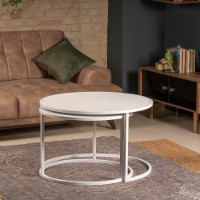 Set de măsuțe de cafea Hanah Home Tambur White imaginea #3 — magazin online Desire.md