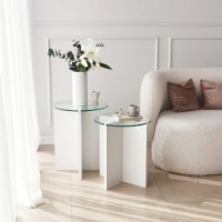 Set de măsuțe de cafea Hanah Home Lily White