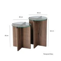 Set de măsuțe de cafea Hanah Home Lily Walnut imaginea #9 — magazin online Desire.md
