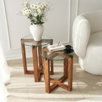 Set de măsuțe de cafea Hanah Home Amalfi Walnut imaginea #2 — magazin online Desire.md