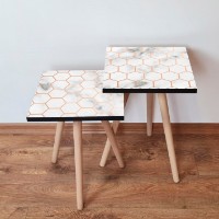 Set de măsuțe de cafea Hanah Home 2Shp1 White