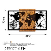 Panou decorativ Wallity World Map 3-L imaginea #6 — magazin online Desire.md