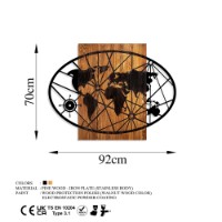 Panou decorativ Wallity World Map 4-L imaginea #6 — magazin online Desire.md