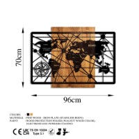 Panou decorativ Wallity World Map 6-L imaginea #6 — magazin online Desire.md