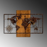 Panou decorativ Wallity World Map With Compass 5 imaginea #4 — magazin online Desire.md