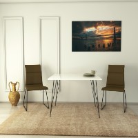 Masă pentru bucătărie Hanah Home Sandalf Square Shiny White